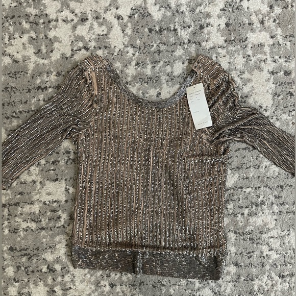 Parker Open Back Beaded Three Quarter Sleeve Blouse - Picture 5 of 7